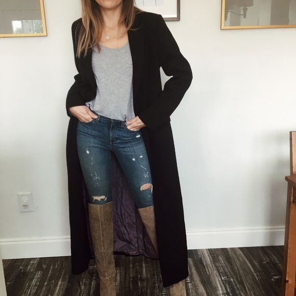 Topshop Jackets & Blazers - Topshop Women’s Black Long Duster Coat